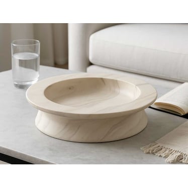 Ivory Marble Bowl 14"W x 4"H