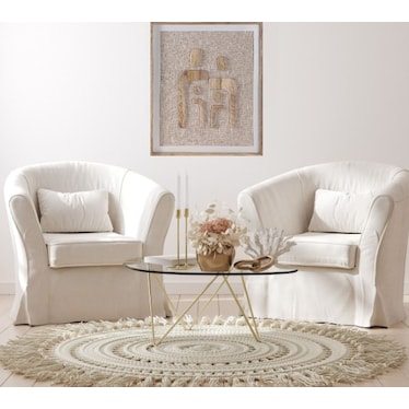 Wood and Fabric Abstract Wall Art 30"W x 36"H