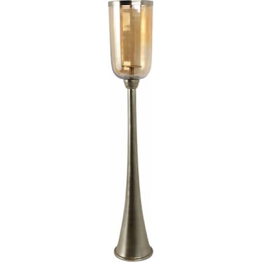 Tall Gold and Glass Hurricane 7"W x 43"H