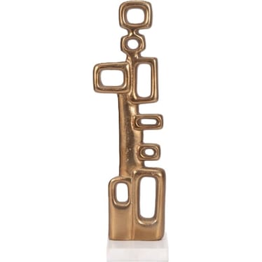 Gold Metal Abstract Sculpture 5"W x 21"H