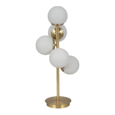 Frosted Globe Gold Table Lamp 26"H