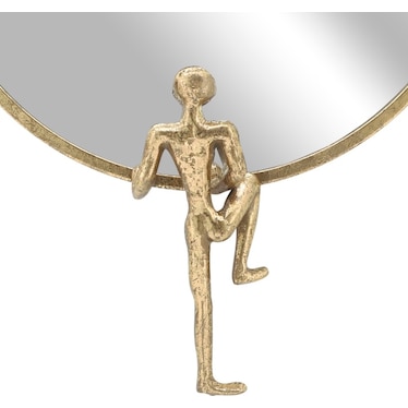Gold Wall Mirror with Man 18"W x 24"H