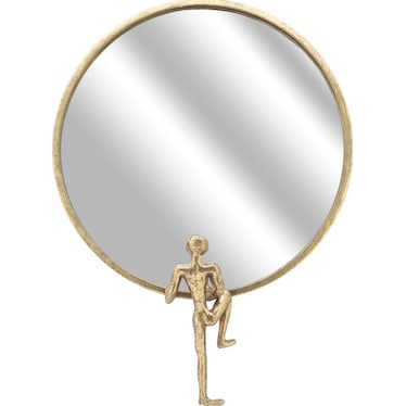 Gold Wall Mirror with Man 18"W x 24"H