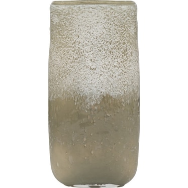 Tall Green Glass Vase 6"W x 13"H