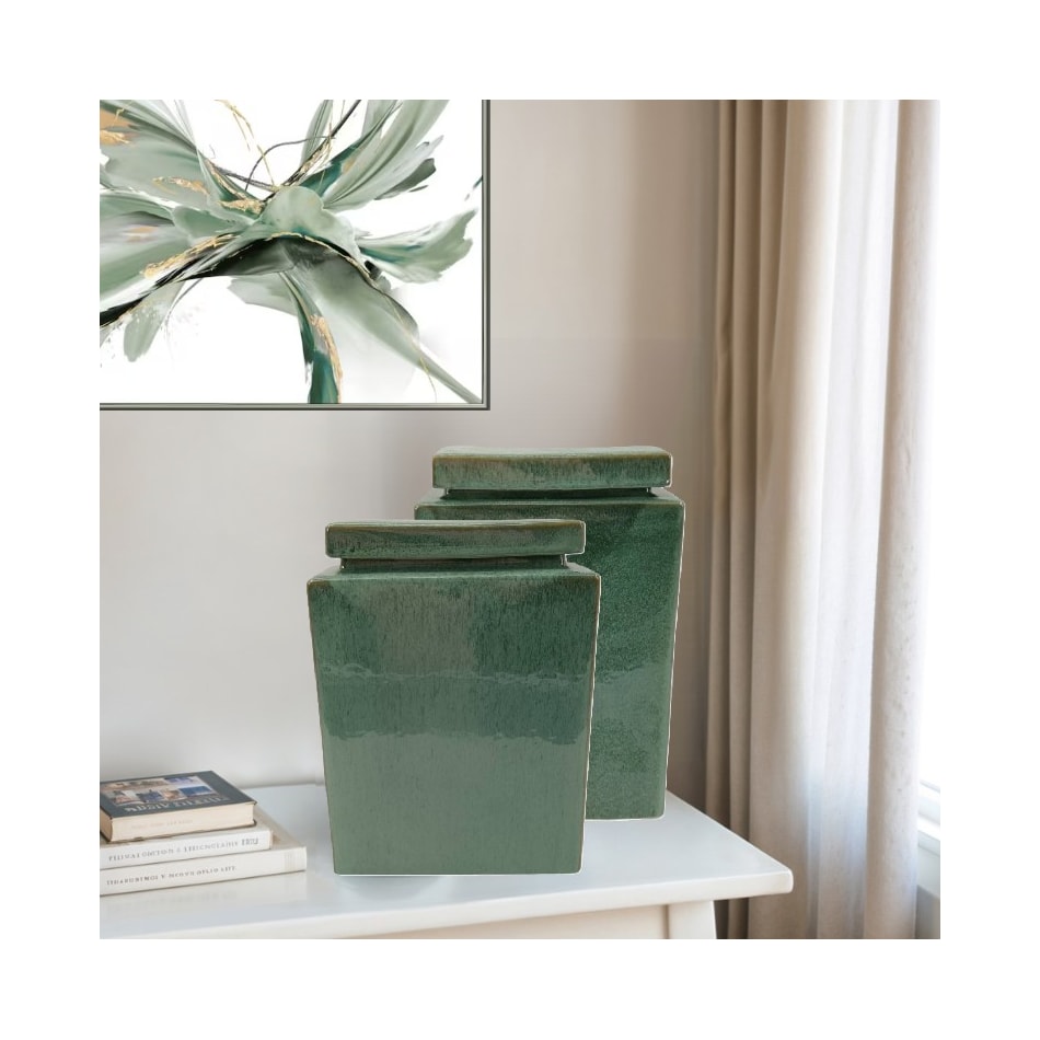 sgbk green jar vase bowl plate   