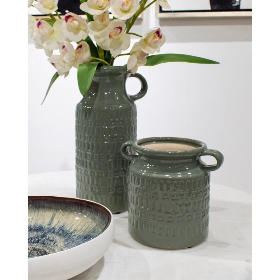 sgbk green jar vase bowl plate   