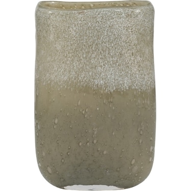 Short Green Glass Vase 7"W x 10"H