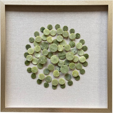 Green Stone Framed Shadow Box 20"W x 20"H