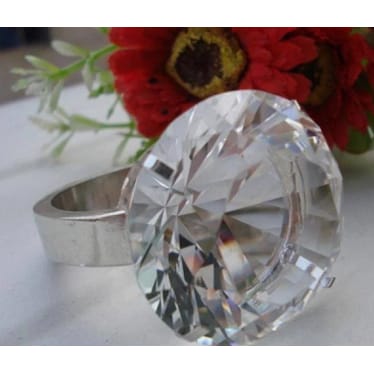 Glass Diamond Ring Décor 3"W x 4"H