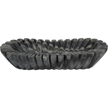 Grey Marble Bowl 16"W x 4"H
