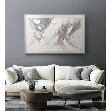 Multi Greys Abstract Canvas 62"W x 42"H