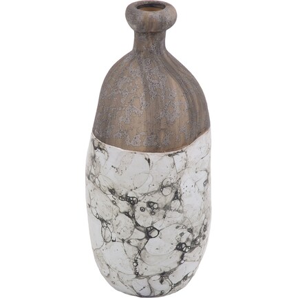 Small Marbled Ceramic Vase 5"W x 10"H