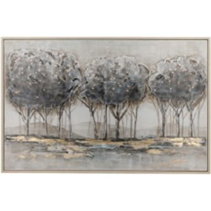 Grey Trees Framed Canvas 62"W x 42"H