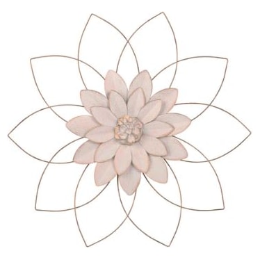 Asense 37 Inch Metal Flowers Wall Art Decor, White & Gold Flowers Wall —  CHIMIYA