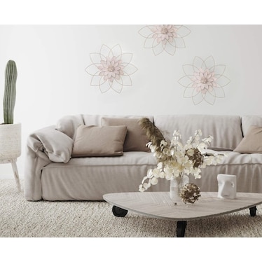 White and Gold Metal Flower Wall Décor 25"