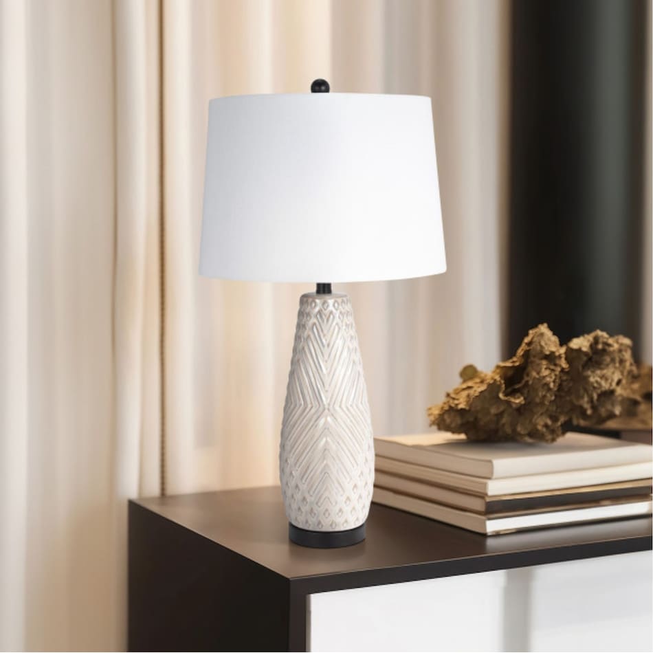 sgbk white table lamp   