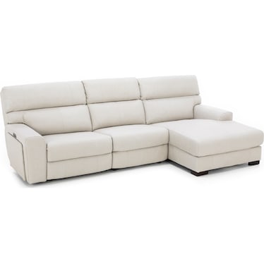 Teller 3-Pc. Leather Fully Loaded Zero Gravity Reclining Chaise Sofa in Moonbeam