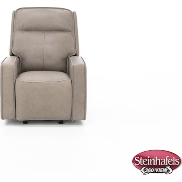 Morgan Leather Fully Loaded Glider Recliner in Oyster