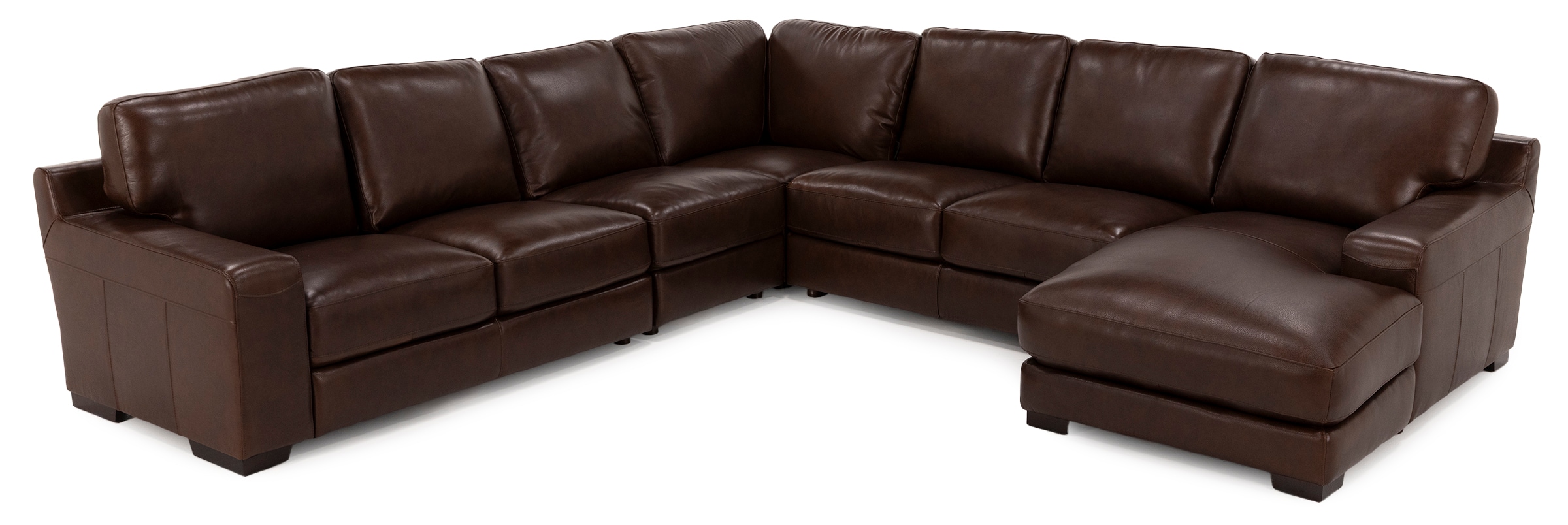 Rainier 5-Pc. Leather Chaise Sectional | Steinhafels