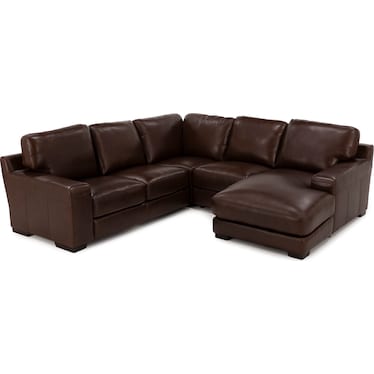 Rainier 4-Pc. Leather Chaise Sectional