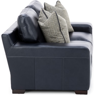 Everest Leather Loveseat With Wireless Charging in Deep Blue