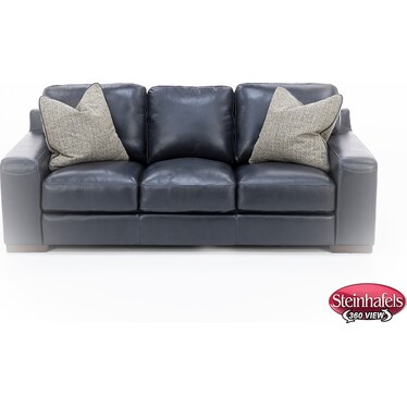 Everest Leather Sofa With Wireless Charging in Deep Blue