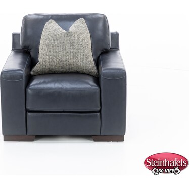 Everest Leather Chair With Wireless Charging in Deep Blue
