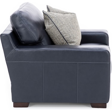 Everest Leather Chair With Wireless Charging in Deep Blue
