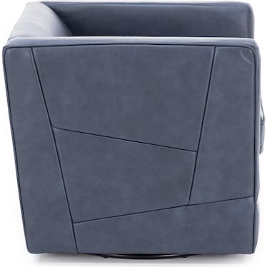 Spector Leather Swivel Chair in Cobalt