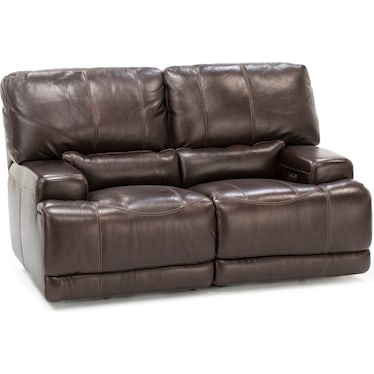 Placier Leather Power Headrest Reclining Loveseat