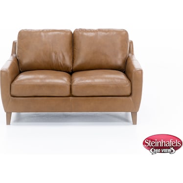 Filly Leather Loveseat in Camel