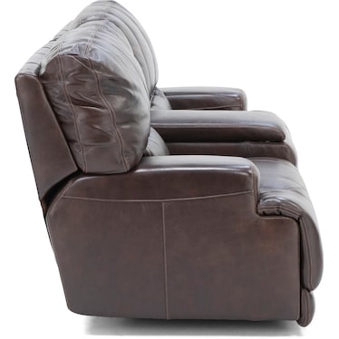 Placier Leather Power Headrest Reclining Console Loveseat