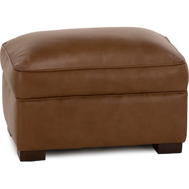 Oliver Leather Ottoman in Honey