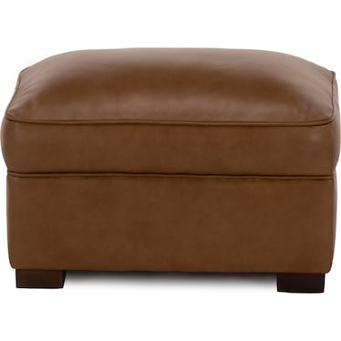 Oliver Leather Ottoman in Honey