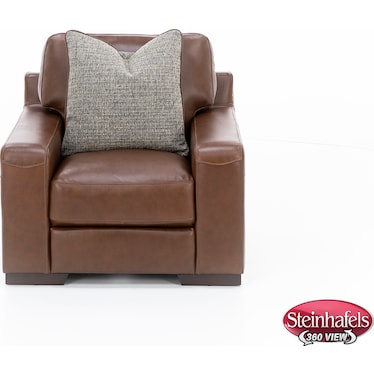 Everest Leather Chair With Wireless Charging in Chestnut