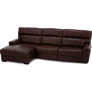 Teller 3-Pc. Leather Fully Loaded Zero Gravity Reclining Chaise Sofa In Wood Left-Facing In New Berl