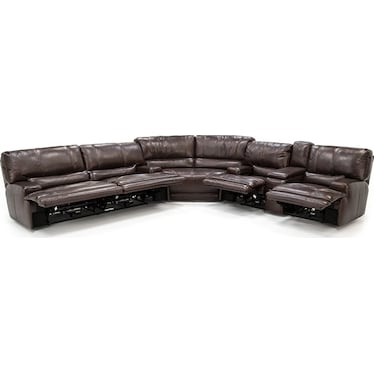 Placier 3-Pc. Leather Power Headrest Sofa and Console Reclining Sectional