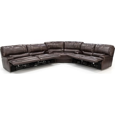 Placier 3-Pc. Leather Power Sofa and Loveseat Reclining Sectional