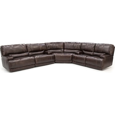 Placier 3-Pc. Leather Power Sofa and Loveseat Reclining Sectional