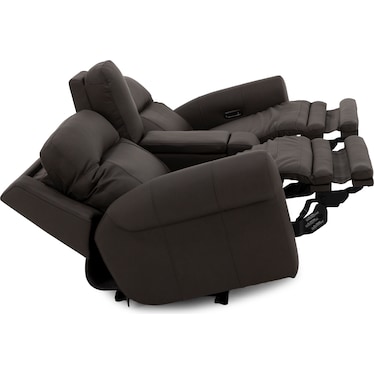 Candice 3-Pc. Leather Power Headrest Zero Gravity Reclining Console Loveseat