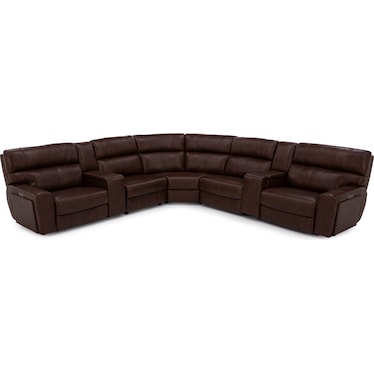 Teller 7-Pc. Leather Fully Loaded Zero Gravity Reclining Modular With Wireless Charging