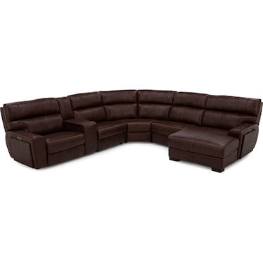 Teller 6-Pc. Leather Fully Loaded Zero Gravity Reclining Chaise Modular With Wireless Charging