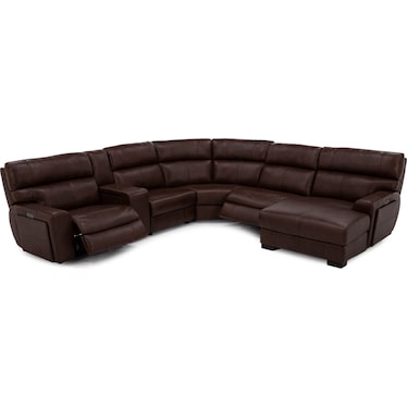 Teller 6-Pc. Leather Fully Loaded Zero Gravity Reclining Chaise Modular With Wireless Charging
