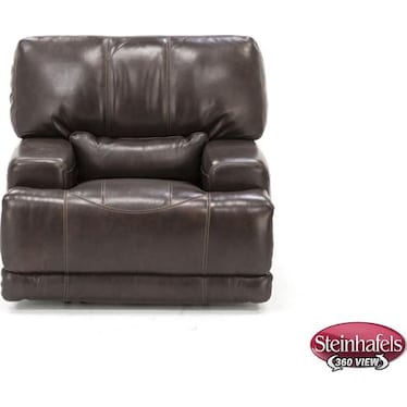 Placier Leather Power Headrest Recliner in Coffee