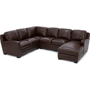Carson 4-Pc. Leather Chaise Sectional