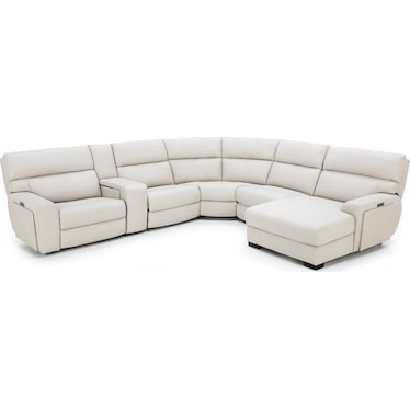 Teller 6-Pc. Leather Fully Loaded Zero Gravity Reclining Modular With Wireless Charging