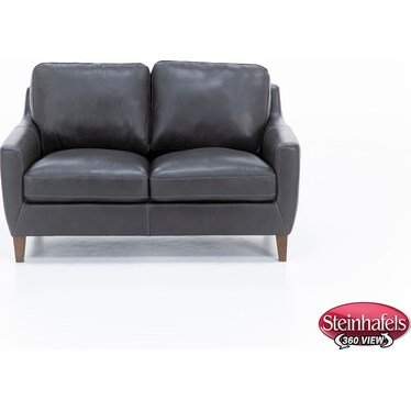 Filly Leather Loveseat in Charcoal