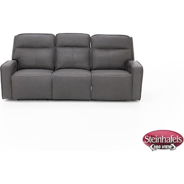 Morgan Leather Fully Loaded Reclining Sofa in Smoke