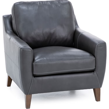 Filly Leather Chair in Charcoal