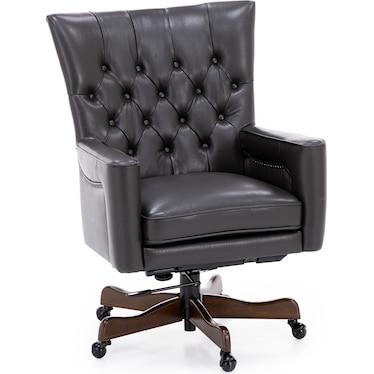 Caesar Charcoal Leather Office Chair